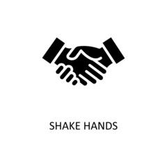 Shake Hands Vector Solid Icon Design illustration. Banking and Payment Symbol on White background EPS 10 File