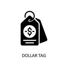 Dollar Tag Vector Solid Icon Design illustration. Banking and Payment Symbol on White background EPS 10 File