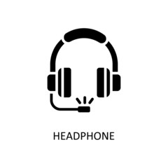 Headphone Vector Solid Icon Design illustration. Banking and Payment Symbol on White background EPS 10 File