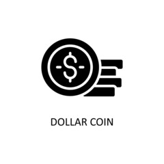 Dollar Coin Vector Solid Icon Design illustration. Banking and Payment Symbol on White background EPS 10 File