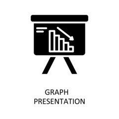 Graph Presentation Vector Solid Icon Design illustration. Banking and Payment Symbol on White background EPS 10 File