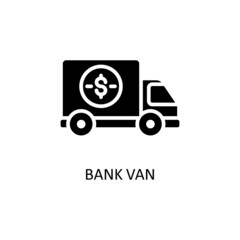Bank Van Vector Solid Icon Design illustration. Banking and Payment Symbol on White background EPS 10 File