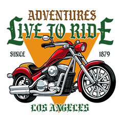 CHOPPER MOTORCYCLES IMAGE FOR T SHIRT ILLUSTRATION VECTOR
