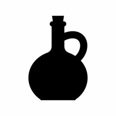Silhouette of a Greek olive oil jug on a white background.