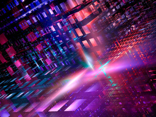 Bright structure of glass blocks - abstract computer generated 3d illustration