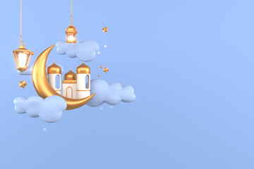 Ramadan Kareem Greeting Background Islamic 3d illustrator design