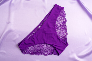 Women's lace panties background Fashion and space concept.