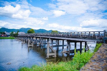 wooden bridge over river