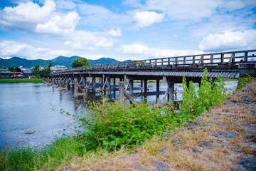 Fototapeta premium bridge over the river in summer