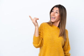 Middle age caucasian woman isolated on white background intending to realizes the solution while...