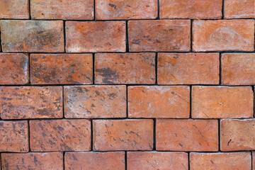 Obraz premium Background brick wall texture of red-brown blocks