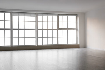Fototapeta na wymiar View of empty room with windows