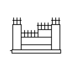 structure with reinforcement concrete line icon vector illustration