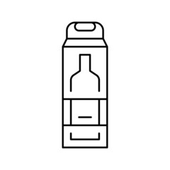 bottle of alcohol box line icon vector illustration - obrazy, fototapety, plakaty