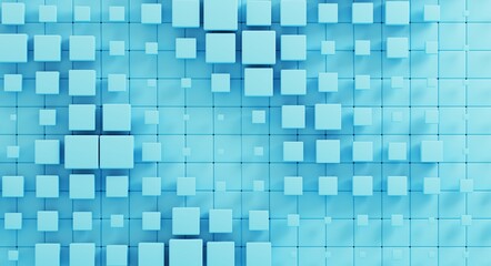 3D rendering dynamic cubes abstract background, business, science, technology concept illustration. 