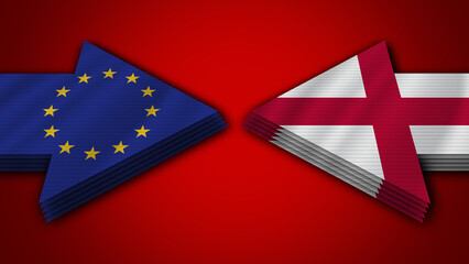 England vs European Union Arrow Flags – 3D Illustration