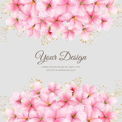 watercolor cherry blossom wedding invitation card set