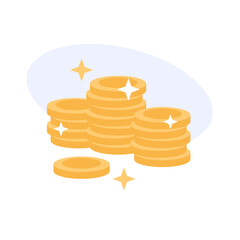 Cartoon flat gold coins