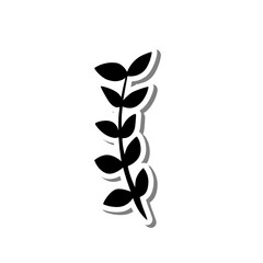 Black Leaves shape on white silhouette and gray shadow. Botanical elements for decoration, Vector illustration.