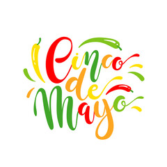 Cinco de Mayo, hand drawn lettering. Perfect for poster, greeting card, logo, t-shirt, banner. Vector illustration EPS 10