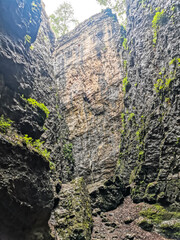 Stone Bowl gorge - a unique nature reserve. Gorge in mountains landscape nature on Dagestan. Russia.