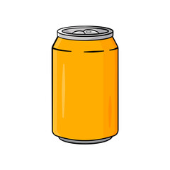 Orange can. Isolated. Cartoon. Vector illustration. Isolated on white background