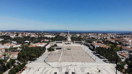 Aerial view of the Basilica of Our Lady of the Rosary of Fatima, the Basilica of the Most Holy...