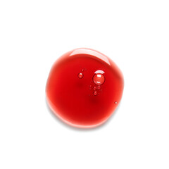 Drop of cosmetic serum on white background