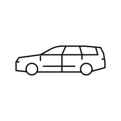 Fototapeta premium wagon car line icon vector illustration