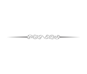 Calligraphy ornament line. Calligraphic text divider, border, separator decor design. Antique vintage victorian elegant decoration element. Filigree frame ornament line. Hand drawn vector illustration