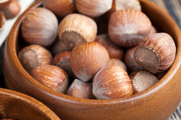 hazelnuts peeled from the shell