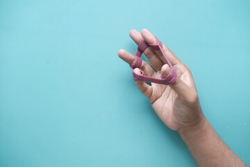Hand and Finger Strengthening Exercises on light green Background 