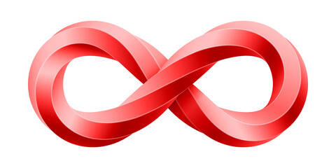 Infinity sign made of twisted hex rod. Mobius strip symbol. Vector isolated illustration. - 488352997