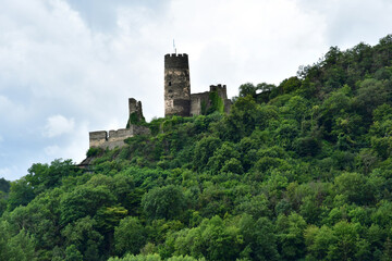 Fototapeta na wymiar Rhine valley; Germany- august 11 2021 : valley of medieval castles