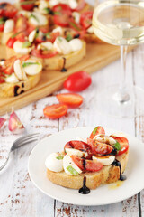 Italian bruschetta with tomatoes and mozzarella	