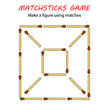 Matchsticks game for kids. Puzzle game with matches. Hand motility training.