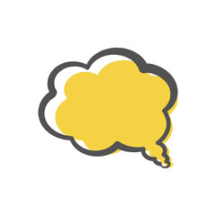 Thought balloon cloud illustration. Comic style speech bubble.