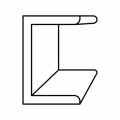 channel metal profile line icon vector illustration