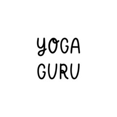 Yoga guru lettering vector illustration 