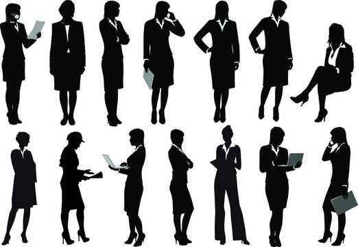 businessman woman silhouette illustration vector
