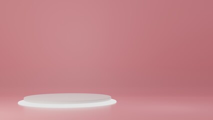 Product Stand in pink room ,Studio Scene For Product ,minimal design,3D rendering	
