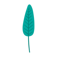 Green hand-drawn tropical leaf vector illustration