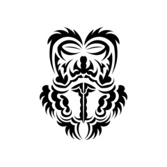 Maori mask. Traditional decor pattern from Polynesia and Hawaii. Isolated. Flat style. Vector.