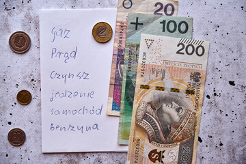 polskie banknoty i monety ,rachunki 