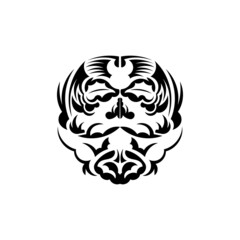 Maori mask. Traditional decor pattern from Polynesia and Hawaii. Isolated on white background. Flat style. Vector illustration.