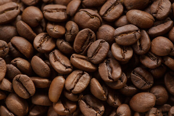 Roasted coffee beans, coffee break.