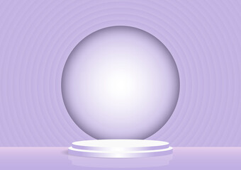 Realistic Stage Podium with Minimal Circle Background