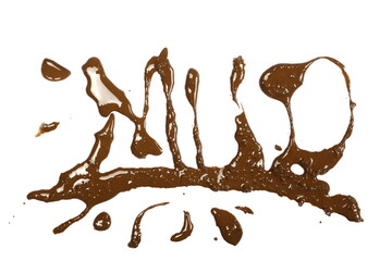 Smeared mud, stains isolated on white, top view