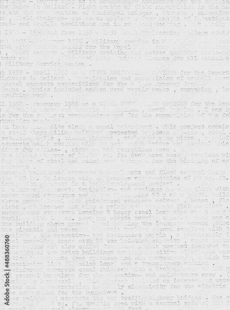 Fototapete half readable written text made with an old typewriter. meant as background