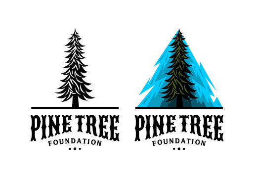 Logo Pine Tree foundation Vector Illustration Template Good for Any Industry